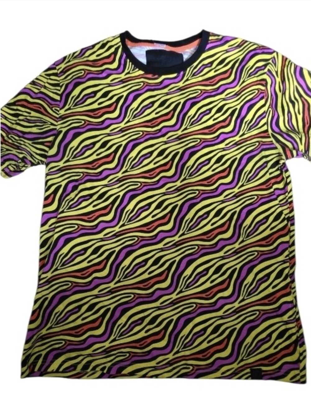 Soul Star England Neon Abstract Zebra Print Streetwear T-Shirt Men's Multicolor